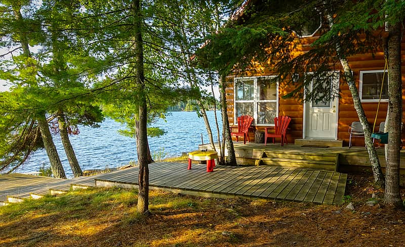 lake cabin rental property overlooking the water