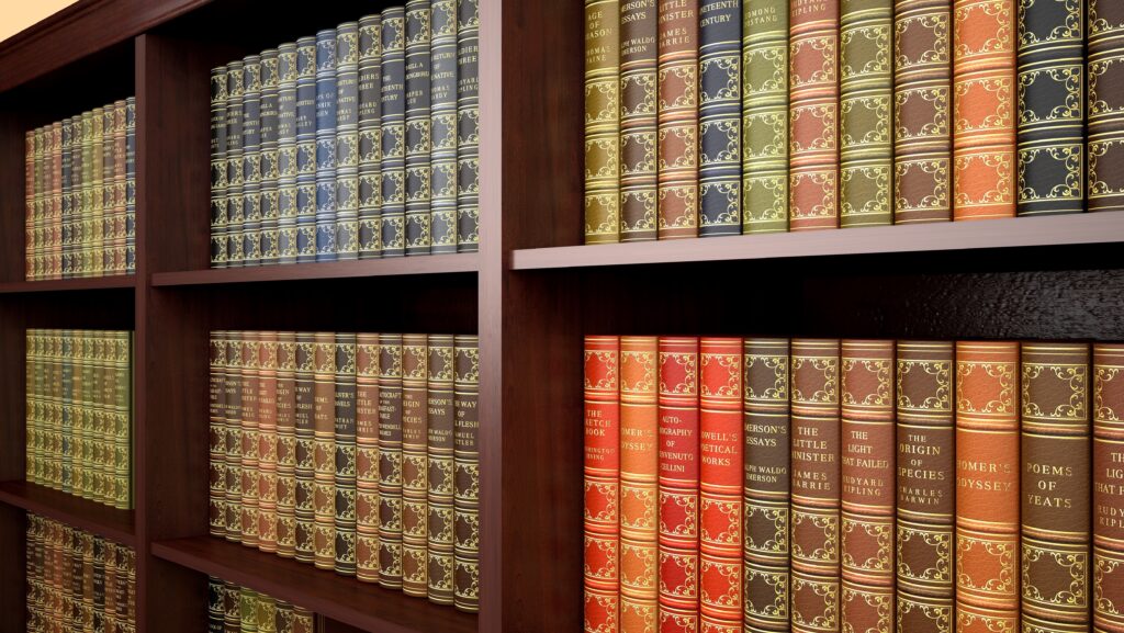 law books at a law firm or office