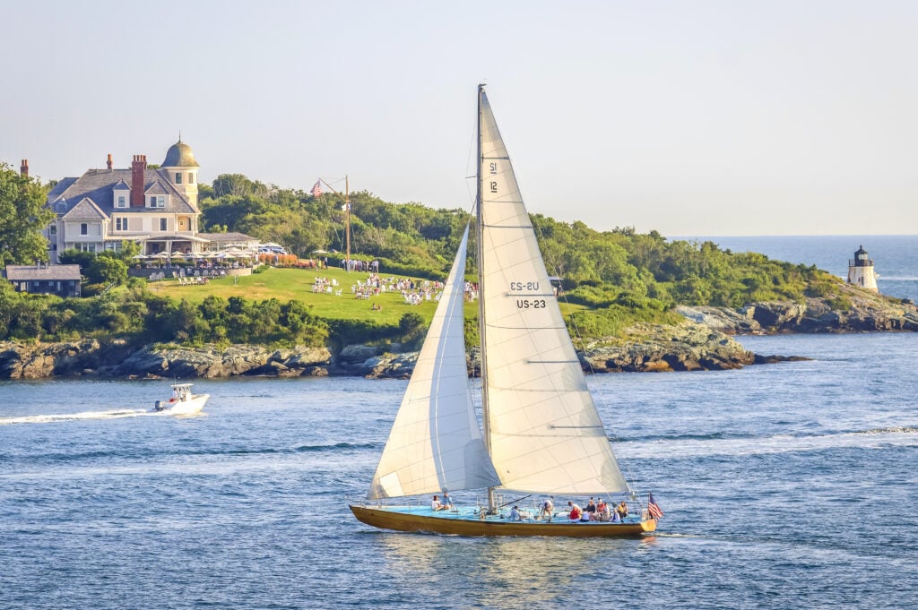 A sailboat in Newport, Rhode Island, USA