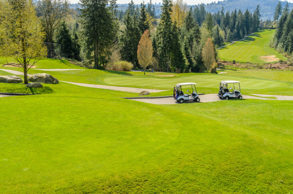 golf carts on course of country club